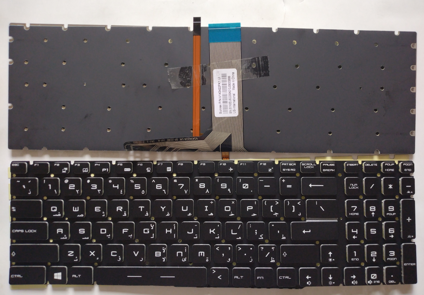 Picture of New Replacement Laptop Keyboard For MSI GS60 BLACK Backlit,White Side (OEM) AR Layout
